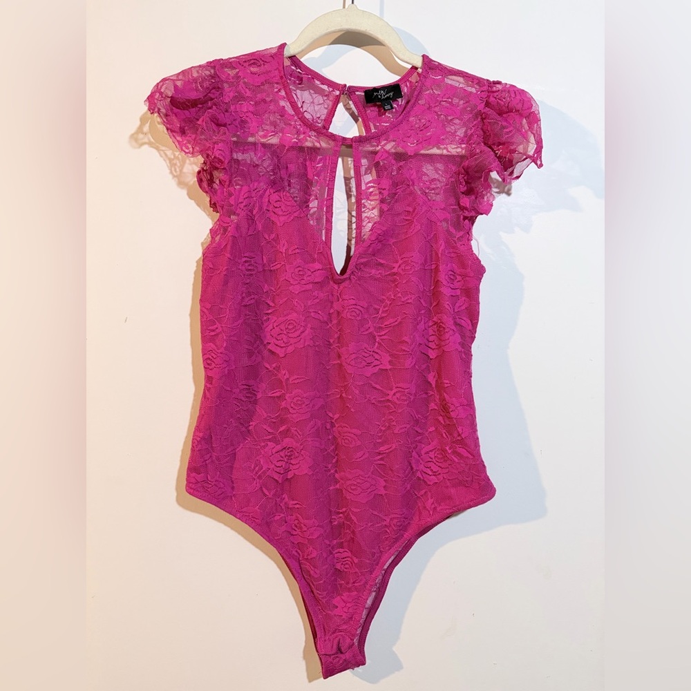 Women’s Fuchsia Lace One-Piece Bodysuit